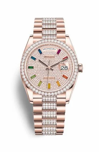 Rolex Day-Date 36 Everose Gold / Diamond / Paved-Rainbow / President-Diamond 128345RBR-0043 (M128345RBR-0043)